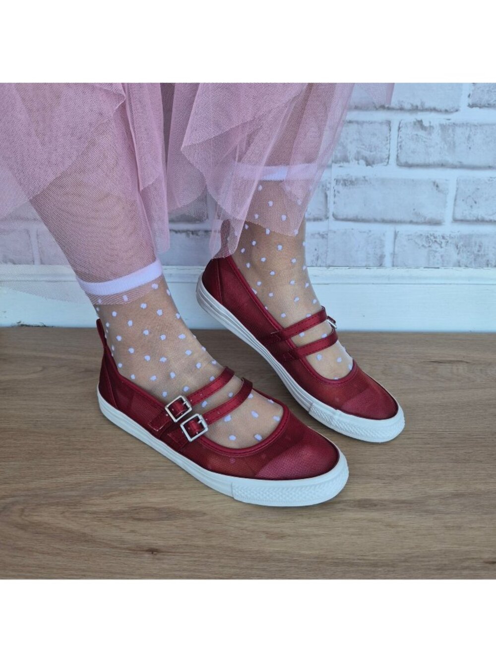 ⭐Converse Chuck Taylor All Star Dainty Mary Jane 7 Womens Mesh Park Red A17483F⭐